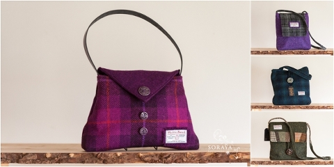 Product photography - Scotland. Harris tweed bags photography by Margaret Soraya 